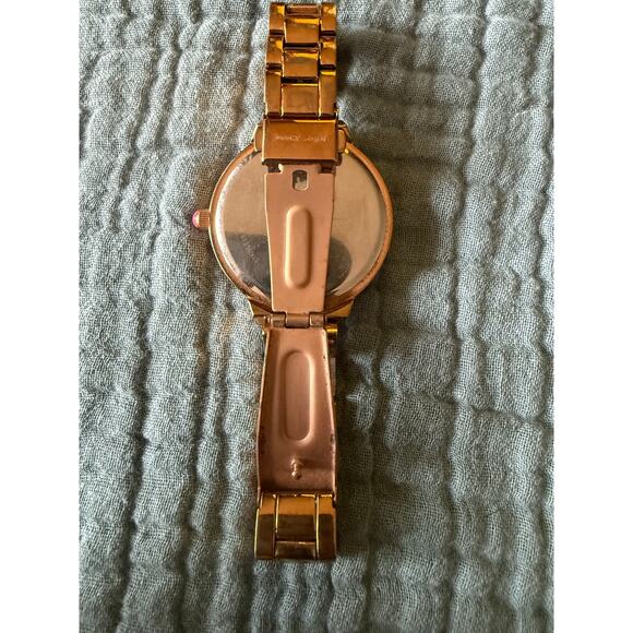 Betsey Johnson Gold Tone Jumbo Number Rhinestone Watch - Picture 3 of 7